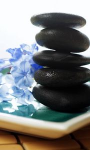 Превью обои камни, терапия, цветы, массаж