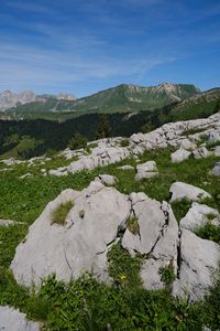 Превью обои камни, трещины, горы, небо, пейзаж