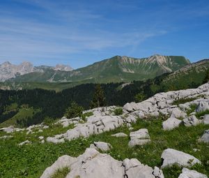 Превью обои камни, трещины, горы, небо, пейзаж