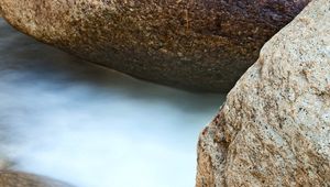 Превью обои камни, вода, длинная выдержка, природа
