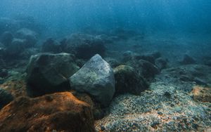 Превью обои камни, вода, подводный, галька