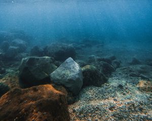 Превью обои камни, вода, подводный, галька