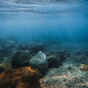 Превью обои камни, вода, подводный, галька