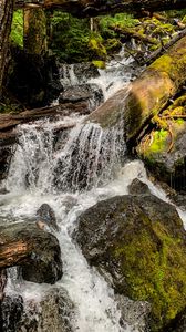 Превью обои камни, вода, ручей, природа