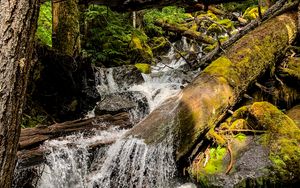 Превью обои камни, вода, ручей, природа