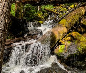 Превью обои камни, вода, ручей, природа