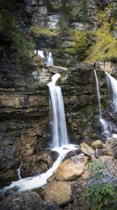 Превью обои камни, водопады, река, вода, скалы, горы, природа