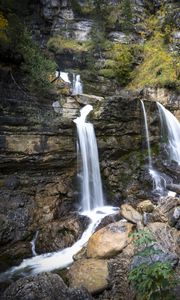 Превью обои камни, водопады, река, вода, скалы, горы, природа