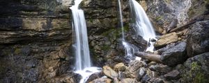 Превью обои камни, водопады, река, вода, скалы, горы, природа
