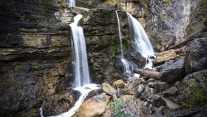 Превью обои камни, водопады, река, вода, скалы, горы, природа