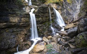 Превью обои камни, водопады, река, вода, скалы, горы, природа