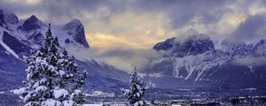 Превью обои канада, горы, alberta, banff national park, снег, зима