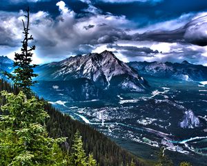 Превью обои канада, горы, скалы, hdr