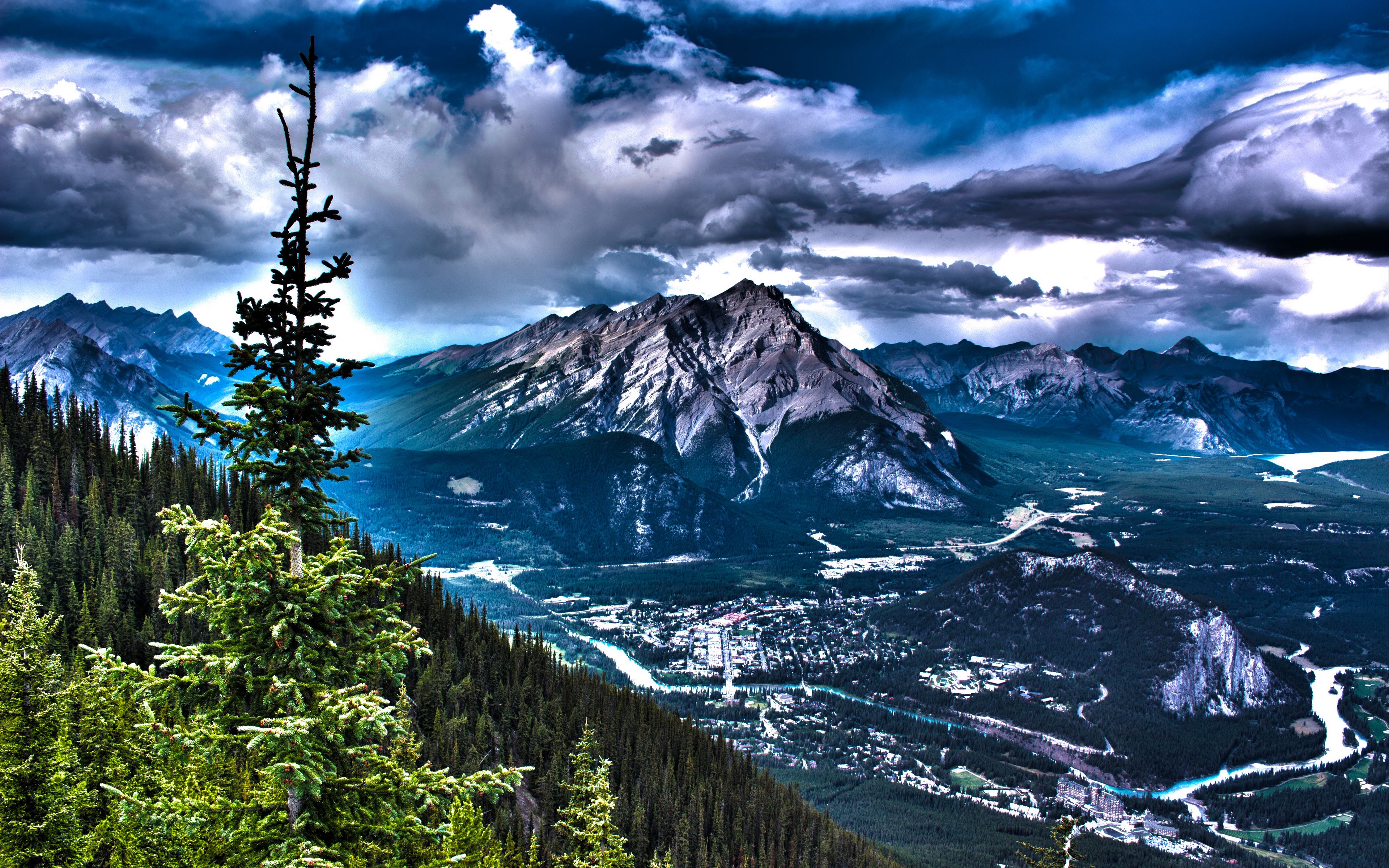 Скачать 3840x2400 канада, горы, скалы, hdr обои, картинки 4k ultra hd 16:10 Канада Обои