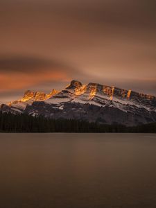 Превью обои канада, национальный парк банф, jack lake, горы, озеро