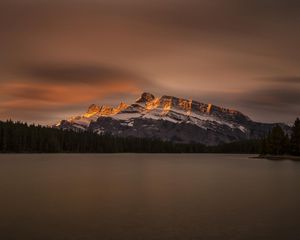 Превью обои канада, национальный парк банф, jack lake, горы, озеро