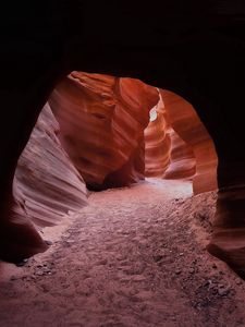 Превью обои каньон, пещера, проход, арка, песок