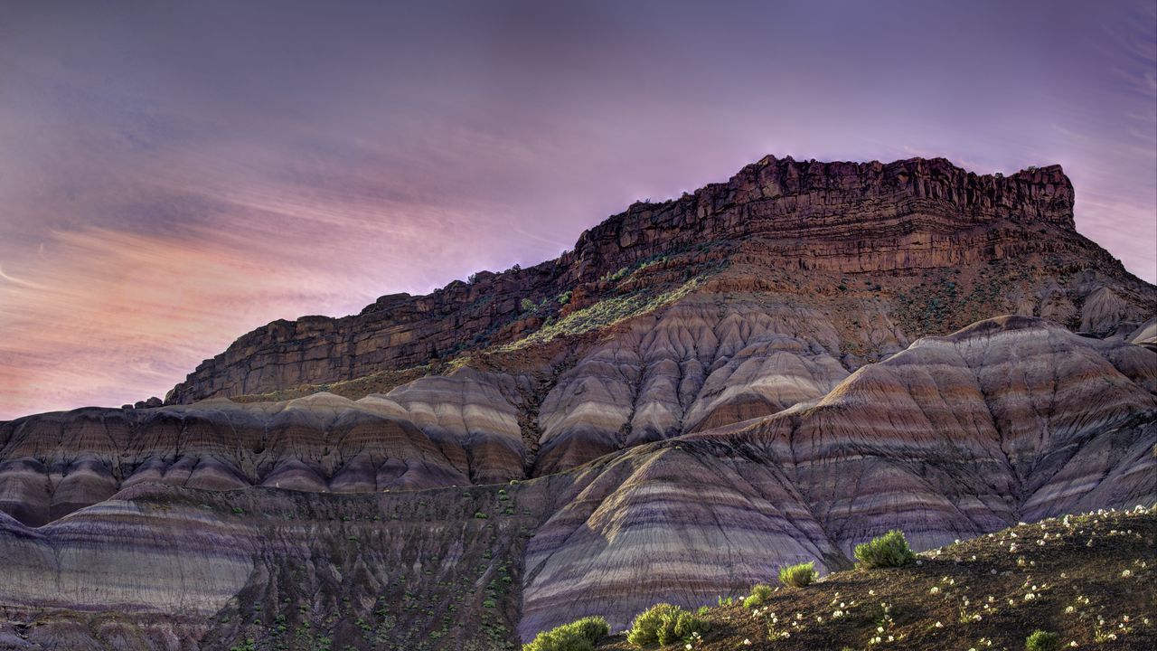 Обои каньон, вершина, скала, склон