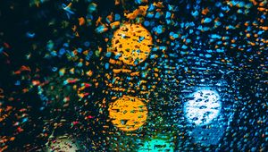 Превью обои капли, блики, разноцветный