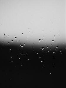 Превью обои капли, чб, стекло, вода