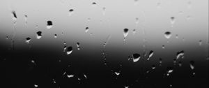 Превью обои капли, чб, стекло, вода