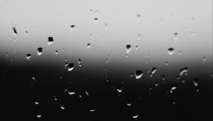 Превью обои капли, чб, стекло, вода