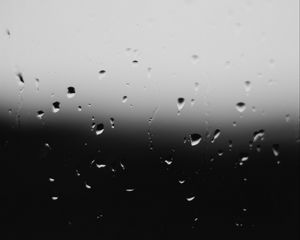 Превью обои капли, чб, стекло, вода