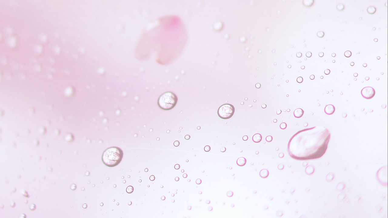 Обои капли, дождь, макро, фон, розовый