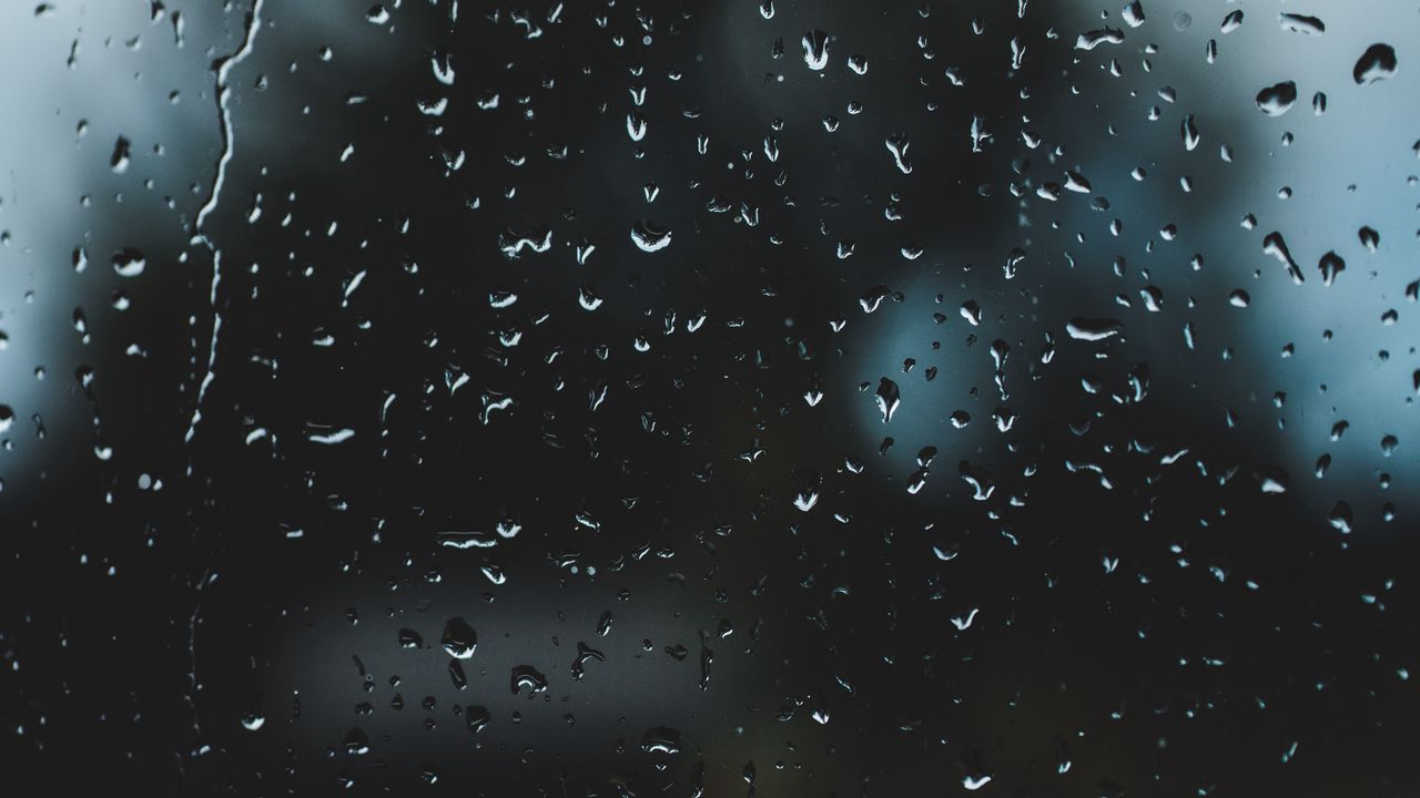 Обои капли, дождь, стекло, макро