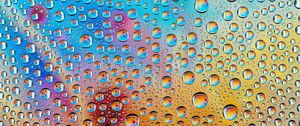 Превью обои капли, форма, вода, разноцветный
