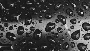 Превью обои капли, крупным планом, чб