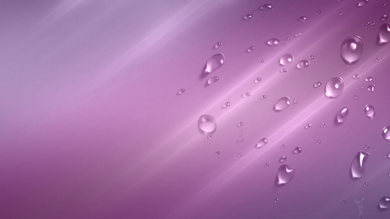 Обои капли, макро, фиолетовый фон, поверхность