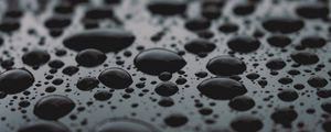 Превью обои капли, поверхность, крупным планом, черный