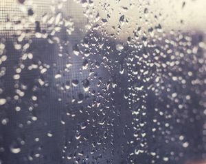 Превью обои капли, поверхность, стекло