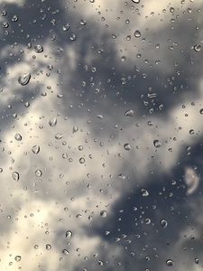 Превью обои капли, поверхность, стекло