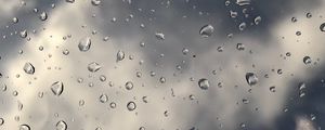 Превью обои капли, поверхность, стекло