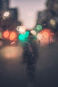 Превью обои капли, стекло, блики, круги, свет, поверхность