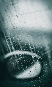 Превью обои капли, стекло, окно, влага, дождь, поверхность, зеркало