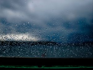 Превью обои капли, стекло, поверхность, размытость