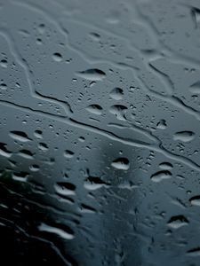 Превью обои капли, вода, мокрый, стекло, размытость
