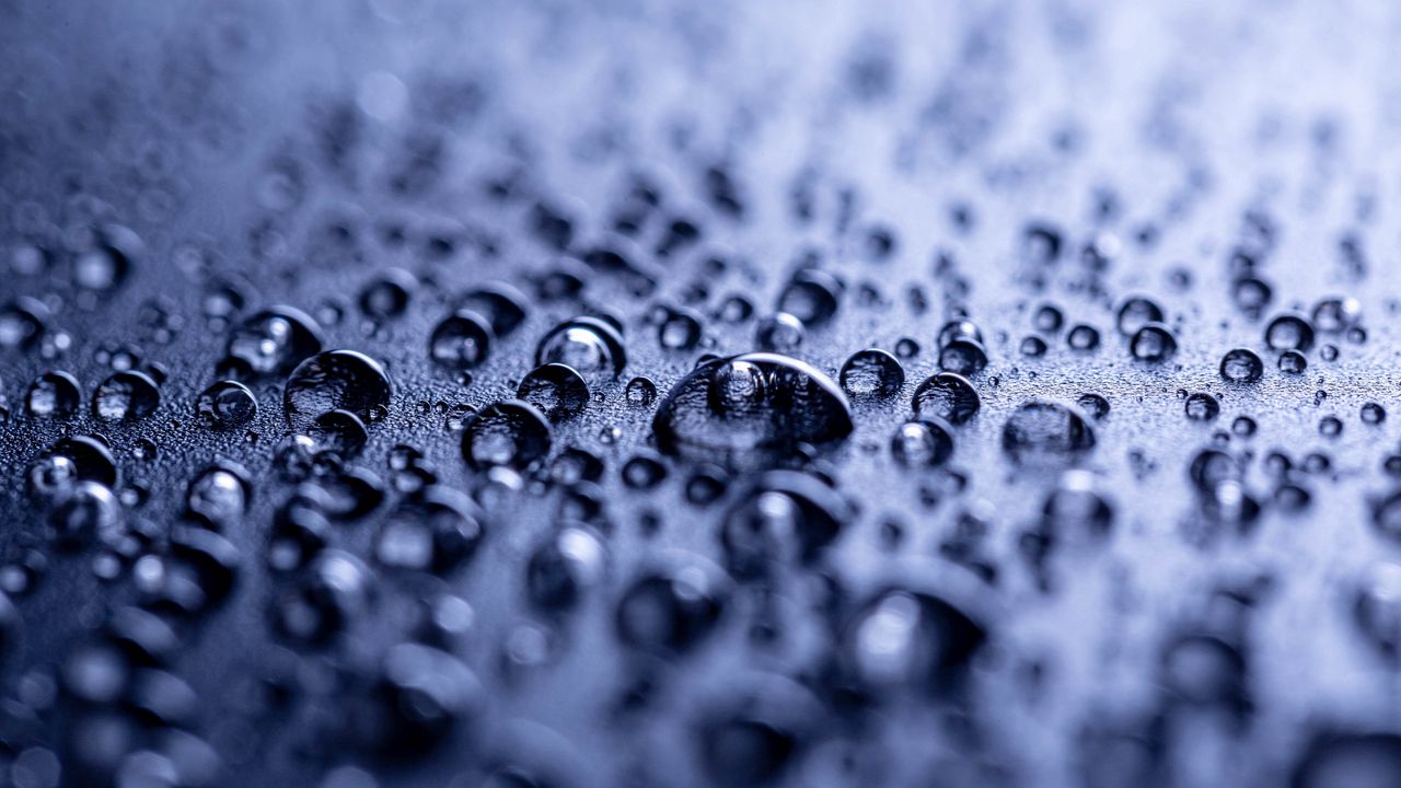 Обои капли, вода, поверхность, макро, мокрый