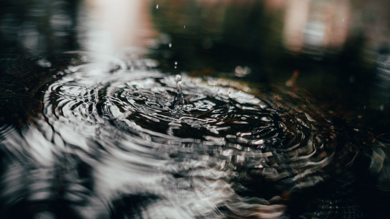 Обои капли, вода, волны, макро