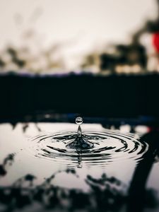 Превью обои капля, вода, рябь, макро