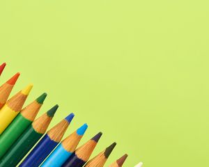 Превью обои карандаш, разноцветный, зеленый, фон