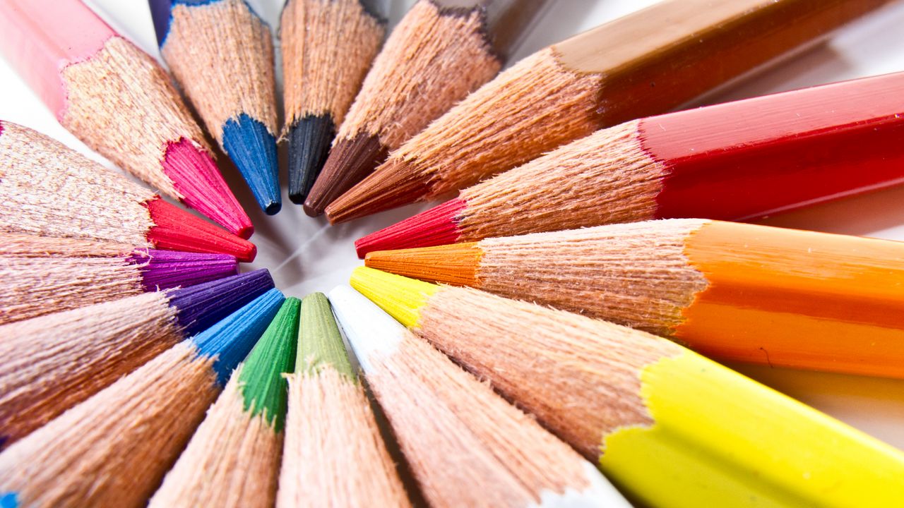 Обои карандаши, деревянный, разноцветный, макро