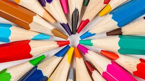 Превью обои карандаши, макро, творчество, разноцветный