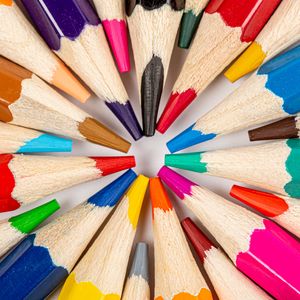 Превью обои карандаши, макро, творчество, разноцветный