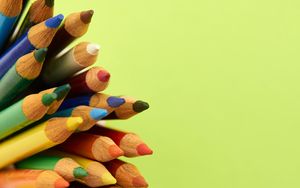 Превью обои карандаши, разноцветный, деревянный, макро