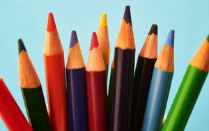Превью обои карандаши, разноцветный, канцтовары, макро
