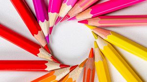 Превью обои карандаши, разноцветный, макро, круг